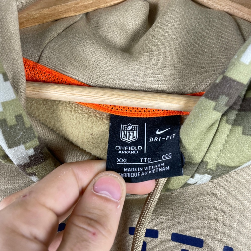 Nike Hoodie Men XXL Tan Seattle Seahawks Salute to Service Camo AT6747-297 - Picture 5 of 13